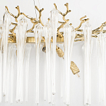 Люстра подвесная прямоугольная с бронзовыми акцентами и прозрачными стеклянными каплями Droplet Chandelier варинант исполнения - 5 | Loft Concept в Нижнем Новгороде