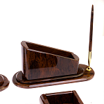 Настольный письменный набор с часами из природного камня обсидиана  Contract Extended варинант исполнения - 4 | Loft Concept в Нижнем Новгороде