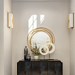 Золотое настенное круглое зеркало Golden Orbit варинант исполнения - 2 | Loft Concept в Нижнем Новгороде