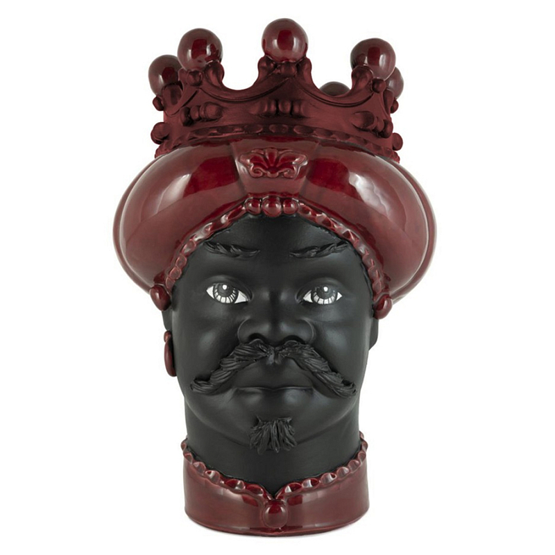 Ваза Vase Moro Man Crown Dark Burgundy Черный Бургундский красный в Нижнем Новгороде | Loft Concept 