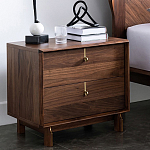 Прикроватный деревянный столик с ящиками Moon Walnut Furniture варинант исполнения - 1 | Loft Concept в Нижнем Новгороде