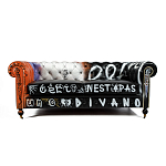 Диван Честерфильд граффити graffiti Orange Sofa натуральная кожа варинант исполнения - 3 | Loft Concept в Нижнем Новгороде