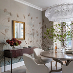 Обои ручная роспись Wild Grasses Special Colourway on Pale Grey dyed silk варинант исполнения - 1 | Loft Concept в Нижнем Новгороде