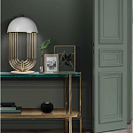 Консоль овальной формы золотая с полкой для хранения Craig варинант исполнения - 3 | Loft Concept в Нижнем Новгороде