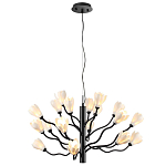 Люстра подвесная черного цвета с ветвями и белыми фарфоровыми цветами Floralis варинант исполнения - 8 | Loft Concept в Нижнем Новгороде