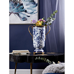 Ваза с бронзовыми ручками и синим цветочным узором Blue & White Ornament варинант исполнения - 5 | Loft Concept в Нижнем Новгороде