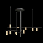 Люстра с 9-ю цилиндрическими плафонами цвета латунь TRIBES CHANDELIER варинант исполнения - 1 | Loft Concept в Нижнем Новгороде