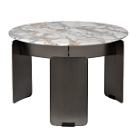 Столик журнальный с круглой мраморной столешницей на трех опорах Marble Stone Drawing варинант исполнения - 1 | Loft Concept в Нижнем Новгороде