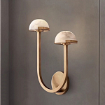 Бра с 2-мя мраморными плафонами на латунном корпусе Light Warm Light варинант исполнения - 3 | Loft Concept в Нижнем Новгороде