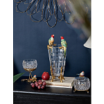 Ваза из прозрачного стекла с бронзовыми ножками и фигурками попугаев Eden Garden porcelain and bronze варинант исполнения - 2 | Loft Concept в Нижнем Новгороде