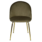 Стул велюровый хаки на золотистых металлических ножках Vendramin Chair варинант исполнения - 1 | Loft Concept в Нижнем Новгороде