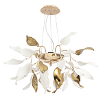 Люстра подвесная с белыми матовыми и золотыми глянцевыми листьями Wintery flovers варинант исполнения - 1 | Loft Concept в Нижнем Новгороде