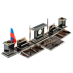 Настольный письменный набор с часами из природного камня обсидиана Team leader варинант исполнения - 2 | Loft Concept в Нижнем Новгороде