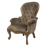 Кресло с мягкой обивкой из коричневого велюра на 4-х деревянных ножках Evelyn Classical Armchair варинант исполнения - 3 | Loft Concept в Нижнем Новгороде