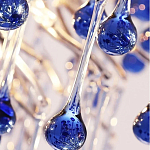 Люстра с синими стеклянными подвесками в форме капель FAIRYTREE Light варинант исполнения - 4 | Loft Concept в Нижнем Новгороде