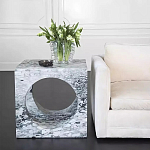 Дизайнерский журнальный стол квадратной формы с круглой нишей Guxawar варинант исполнения - 1 | Loft Concept в Нижнем Новгороде