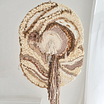 Овальный Современный Гобелен Абстракция в бежевых тонах Shallow варинант исполнения - 1 | Loft Concept в Нижнем Новгороде