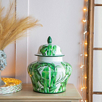 Ваза с зелёными листьями и крышкой Vase Green Leaves варинант исполнения - 3 | Loft Concept в Нижнем Новгороде