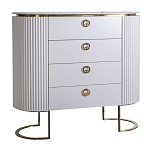 Комод белый овальный с мраморной столешницей Thoroughbass варинант исполнения - 1 | Loft Concept в Нижнем Новгороде