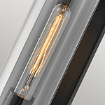 Настенный фонарь в индустриальном стиле с вытянутым цилиндрическим плафоном из прозрачного стекла и черным корпусом Hinkley варинант исполнения - 1 | Loft Concept в Нижнем Новгороде