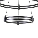 Люстра светодиодная с 2-мя плафонами в форме колец из акрила и алюминия с пультом для регулировки света Ring Horizontal Black варинант исполнения - 2 | Loft Concept в Нижнем Новгороде