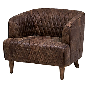 Philadelphia Armchair Кресло из Коричневой Винтажной Кожи