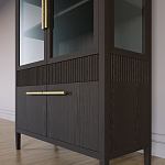 Витрина Primo со стеклянными фасадами и буфетом шпон Темный орех варинант исполнения - 7 | Loft Concept в Нижнем Новгороде