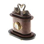 Часы настольные из натурального камня с декором в виде двух лебедей Swans Stone Clock варинант исполнения - 6 | Loft Concept в Нижнем Новгороде