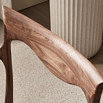 Стул деревянный с мягким сиденьем из коричневой натуральной кожи Moon Walnut Furniture варинант исполнения - 6 | Loft Concept в Нижнем Новгороде