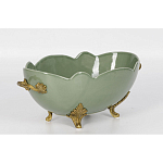 Чаша зеленого цвета из фарфора с волнообразным краем Eden Garden porcelain and bronze варинант исполнения - 1 | Loft Concept в Нижнем Новгороде
