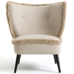 Кресло с декором бахрома Linen Fringe Chair Beige варинант исполнения - 2 | Loft Concept в Нижнем Новгороде