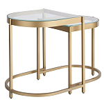 Комплект из 2-х приставных столиков на металлическом основании цвета латунь Ambassador варинант исполнения - 1 | Loft Concept в Нижнем Новгороде