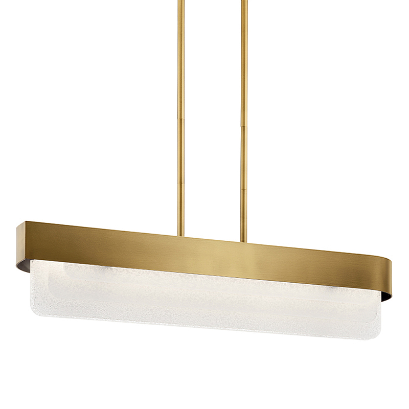 Люстра подвесная прямоугольная цвета латунь Kichler Латунь Прозрачное Стекло Белый в Нижнем Новгороде | Loft Concept 