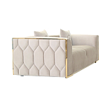 Диван двухместный  бежевый с золотым каркасом Bertrude варинант исполнения - 1 | Loft Concept в Нижнем Новгороде