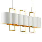 Люстра прямоугольная с белыми цилиндрическими абажурами White Ribbon варинант исполнения - 6 | Loft Concept в Нижнем Новгороде