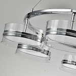 Люстра светодиодная с 8-ю прозрачными плафонами цилиндрической формы из акрила и стекла с пультом для регулировки света Glass Lamp Chromium варинант исполнения - 3 | Loft Concept в Нижнем Новгороде