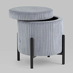 Серо-голубой пуф на черных ножках SANJAY варинант исполнения - 2 | Loft Concept в Нижнем Новгороде