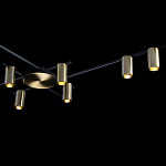 Потолочный светильник с 10-ю цилиндрическими плафонами цвета латунь TRIBES CHANDELIER варинант исполнения - 5 | Loft Concept в Нижнем Новгороде