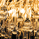 Люстра подвесная с прозрачными стеклянными подвесками в форме капель Диаметр 80 см Droplet Chandelier варинант исполнения - 17 | Loft Concept в Нижнем Новгороде