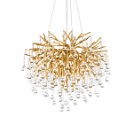 Люстра подвесная с прозрачными стеклянными подвесками в форме капель Диаметр 60 см Droplet Chandelier варинант исполнения - 8 | Loft Concept в Нижнем Новгороде