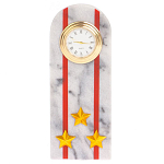 Часы погон МВД подарочные настольные из натурального камня Мрамор Military Clock варинант исполнения - 7 | Loft Concept в Нижнем Новгороде