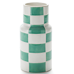 Ваза из фаянса Brighter than the Stars с шахматным принтом бирюзового цвета  варинант исполнения - 1 | Loft Concept в Нижнем Новгороде