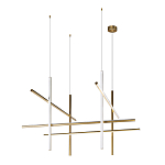 Люстра с 8-ю пересекающимися цилиндрическими плафонами на тонких тросах Trumpet tube варинант исполнения - 2 | Loft Concept в Нижнем Новгороде