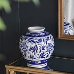 Ваза округлой формы с бело-синим цветочным орнаментом Blue & White Ornament  варинант исполнения - 5 | Loft Concept в Нижнем Новгороде