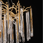 Люстра подвесная золотого цвета с разветвленными ветвями и прозрачными стеклянными подвесками Droplet Chandelier варинант исполнения - 6 | Loft Concept в Нижнем Новгороде