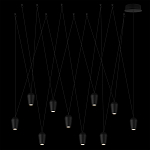 Подвесной светильник черными плафонами на длинных пересекающихся тросах Construction варинант исполнения - 8 | Loft Concept в Нижнем Новгороде