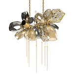 Люстра подвесная с 18-ю стеклянными плафонами с вертикальными подвесками Gilded Mirage  варинант исполнения - 7 | Loft Concept в Нижнем Новгороде