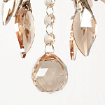 Люстра подвесная круглая с тканевым полупрозрачным абажуром и подвесками 4 лампы Gilded Elegance варинант исполнения - 6 | Loft Concept в Нижнем Новгороде