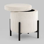 Молочный пуф на черных ножках SANJAY варинант исполнения - 2 | Loft Concept в Нижнем Новгороде