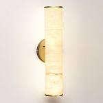 Бра с цилиндрическим плафоном из белого алебастра на круглом основании Латунь Cryptocrystalline Stone варинант исполнения - 1 | Loft Concept в Нижнем Новгороде